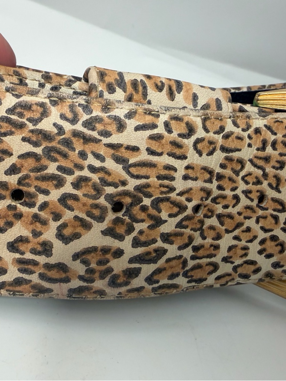 Vintage Gold-Accent Leopard Print Women's Statement Belt - Picture 12 of 16